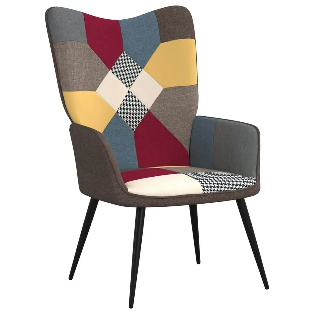 Relaxing Chair with a Stool Patchwork Fabric 328186