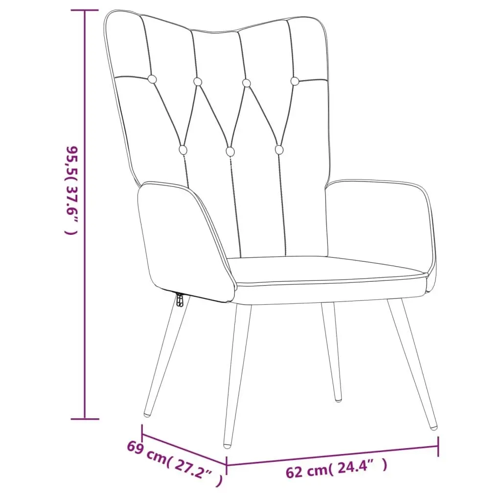 Relaxing Chair with a Stool Cream Fabric 327558