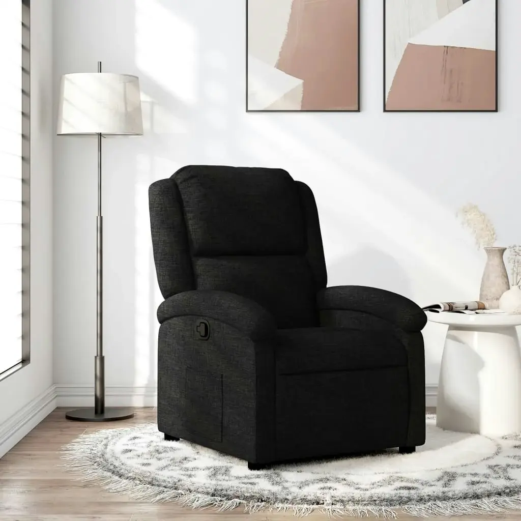 Recliner Chair Black Fabric 3205414