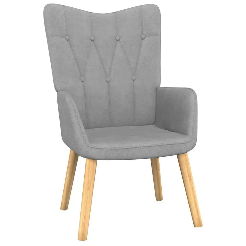 Relaxing Chair with a Stool Light Grey Fabric 327534