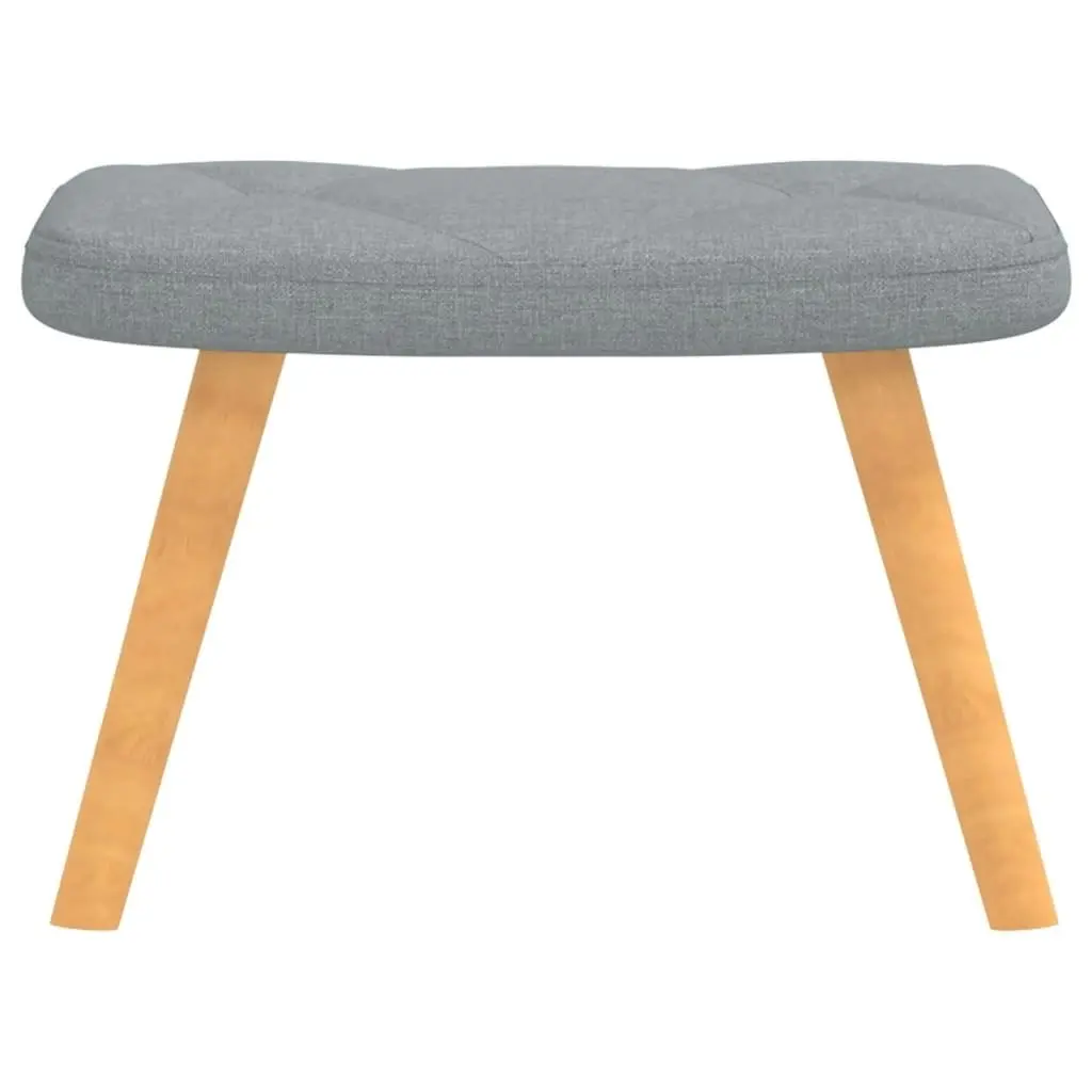 Relaxing Chair with a Stool Light Grey Fabric 327534