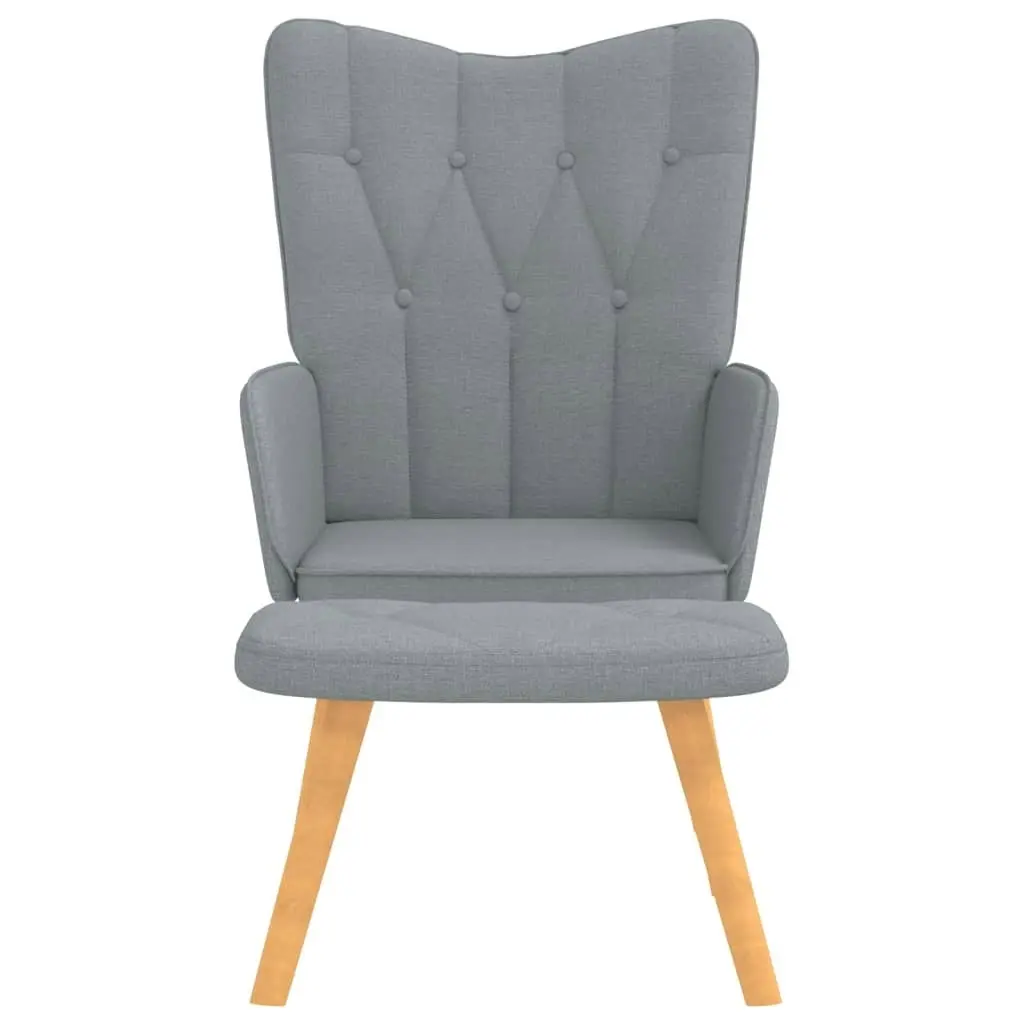 Relaxing Chair with a Stool Light Grey Fabric 327534