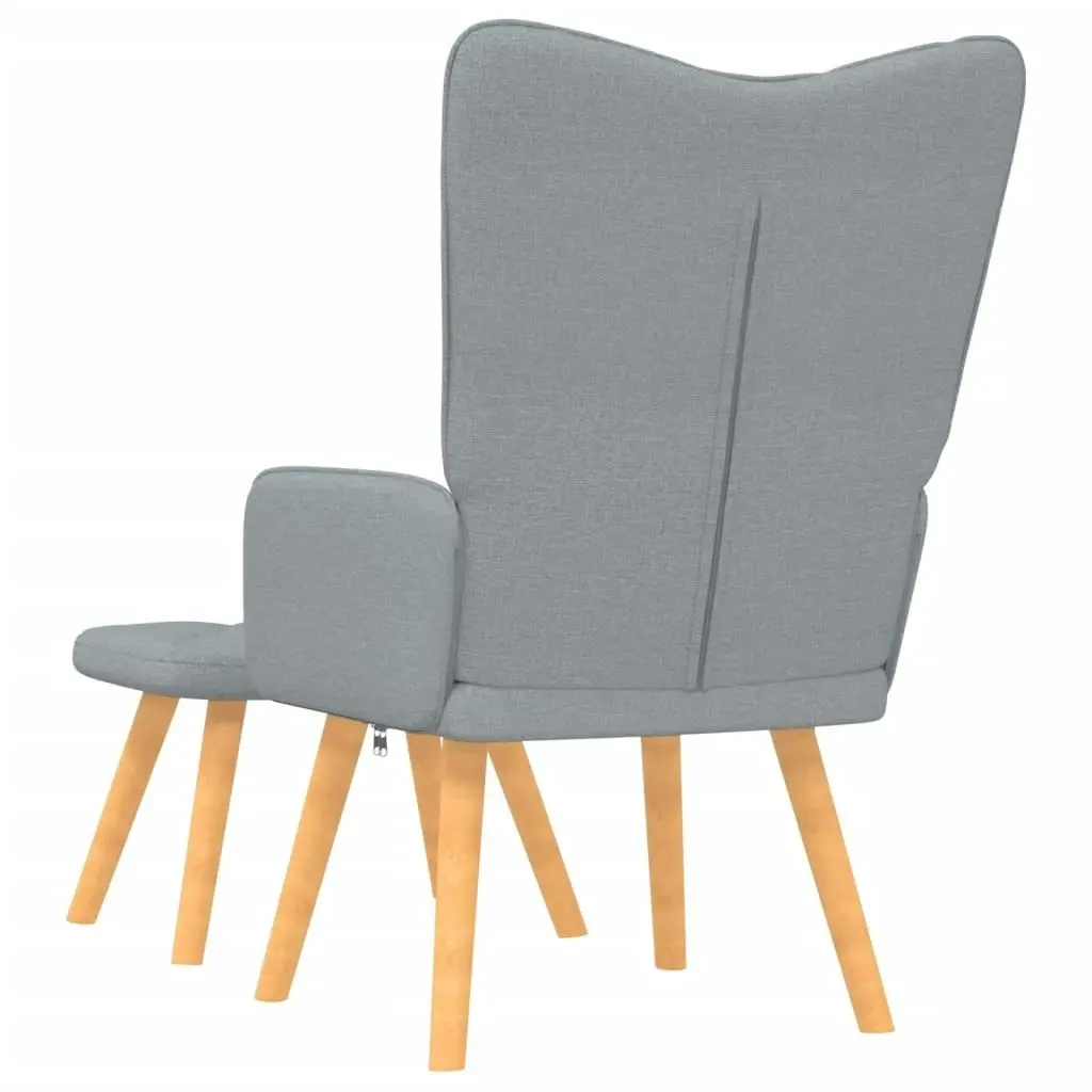 Relaxing Chair with a Stool Light Grey Fabric 327534