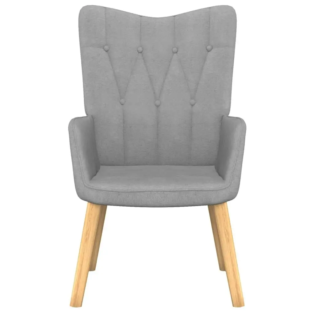 Relaxing Chair with a Stool Light Grey Fabric 327534