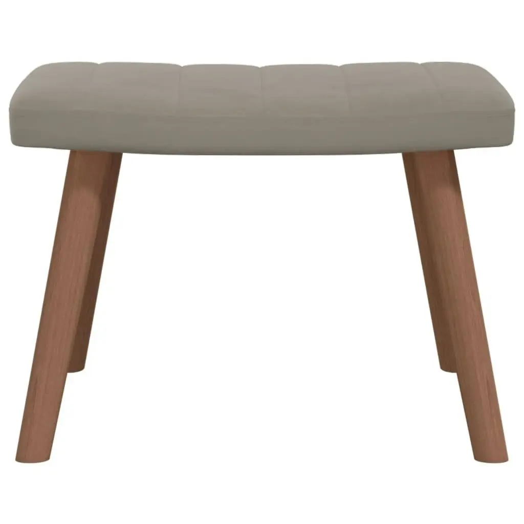 Relaxing Chair with a Stool Light Grey Velvet 327666