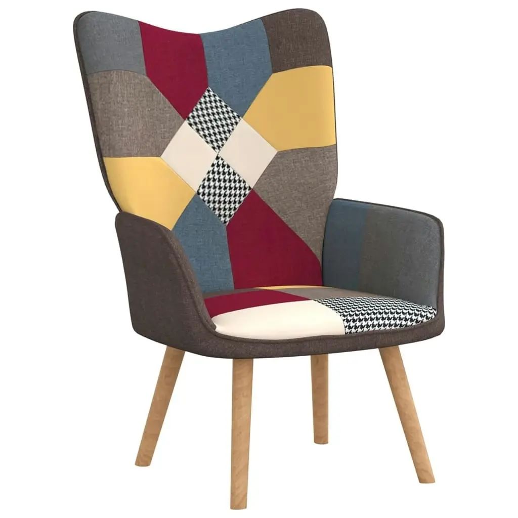 Relaxing Chair with a Stool Patchwork Fabric 328184