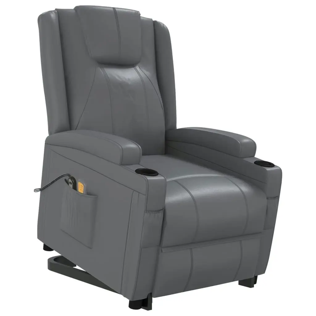 Stand up Massage Chair Anthracite Faux Leather 3152247