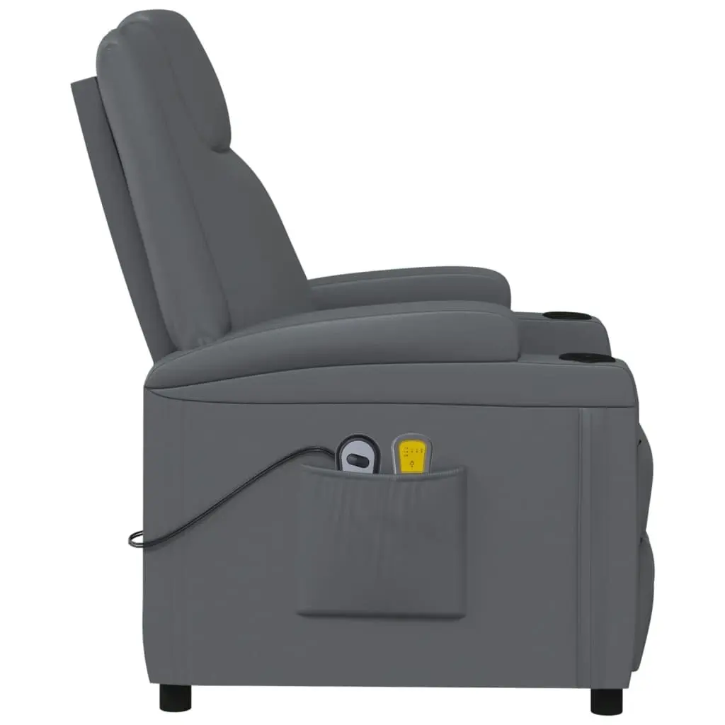 Stand up Massage Chair Anthracite Faux Leather 3152247