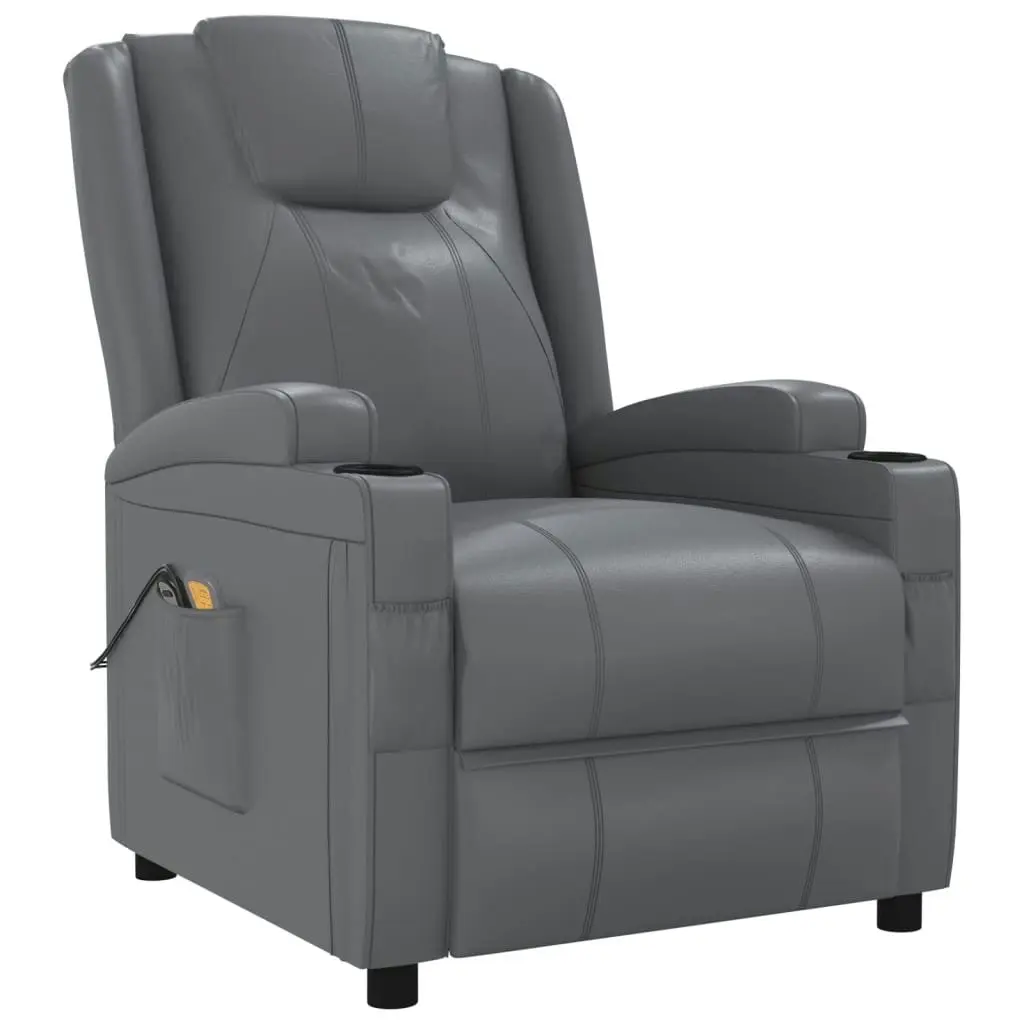 Stand up Massage Chair Anthracite Faux Leather 3152247