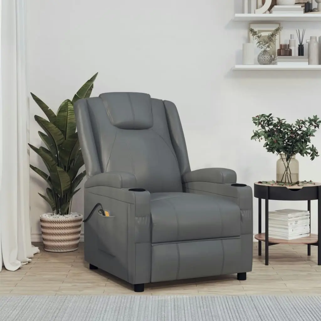 Stand up Massage Chair Anthracite Faux Leather 3152247