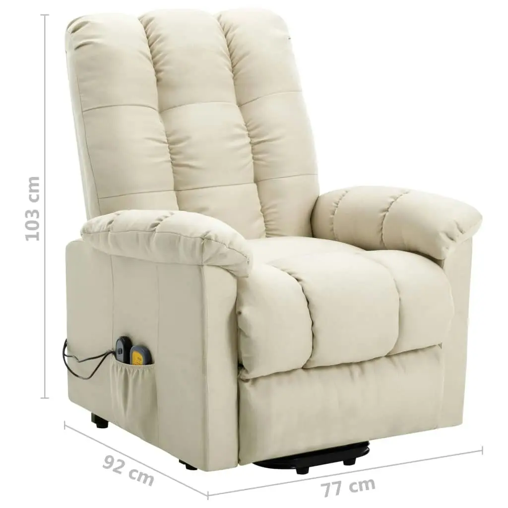 Stand up Massage Chair Cream Fabric 321399