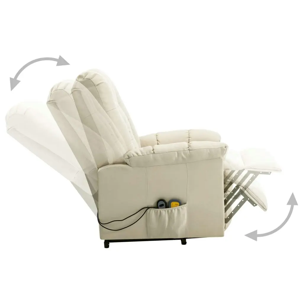 Stand up Massage Chair Cream Fabric 321399