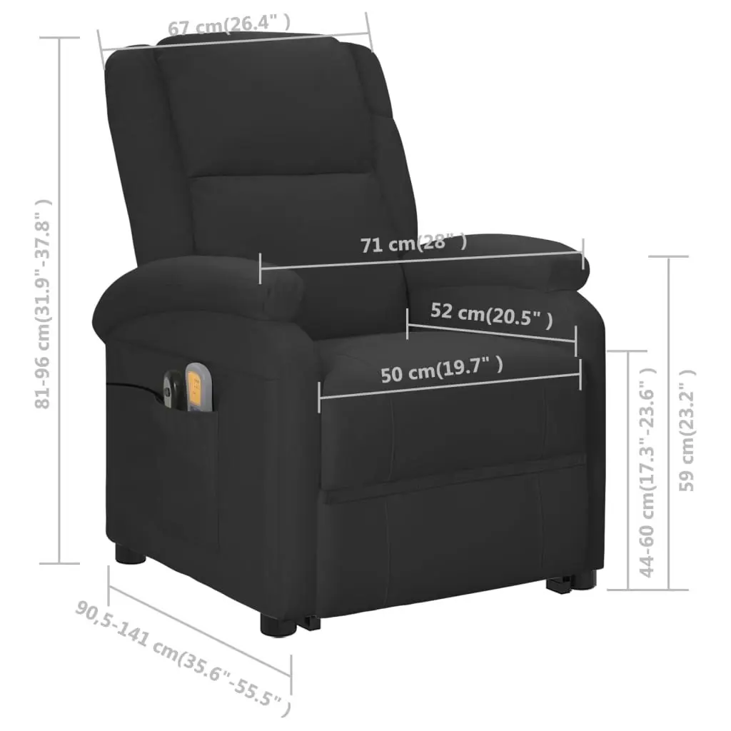 Stand up Massage Chair Black Faux Leather 3152344