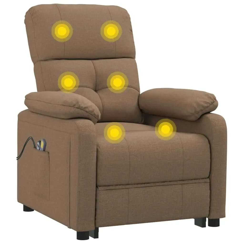 Stand up Massage Chair Brown Fabric 3152167