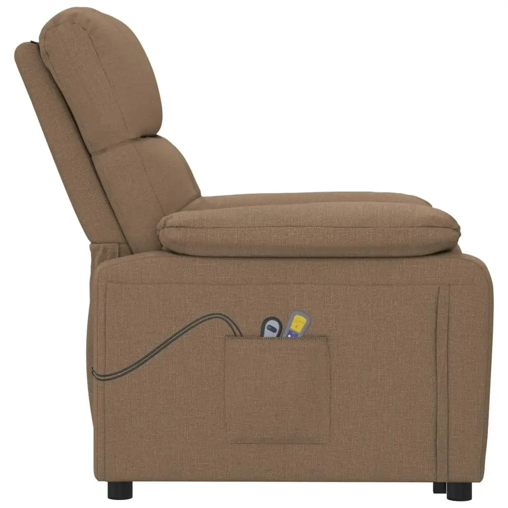 Stand up Massage Chair Brown Fabric 3152167