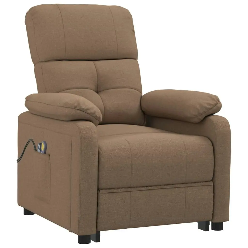 Stand up Massage Chair Brown Fabric 3152167