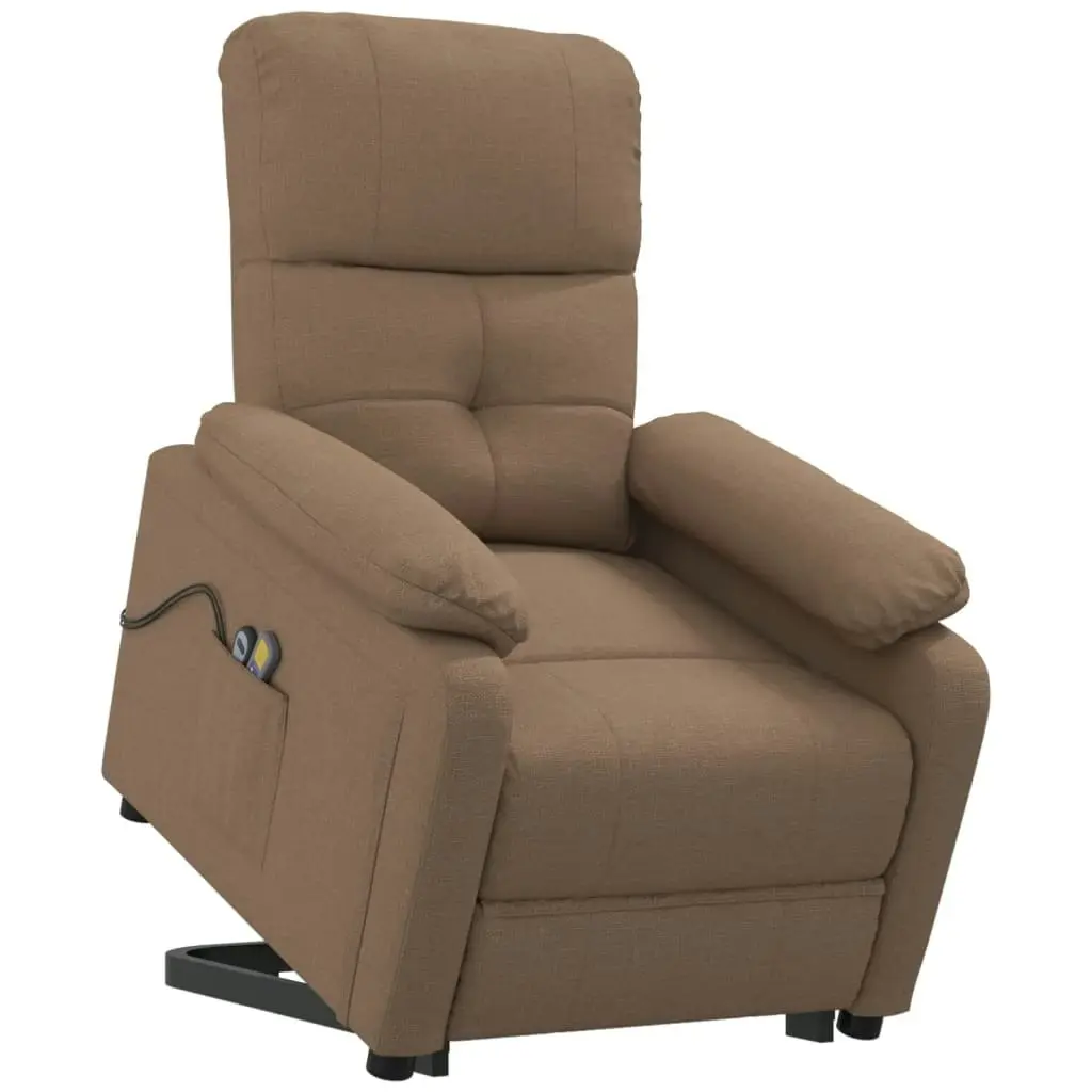 Stand up Massage Chair Brown Fabric 3152167