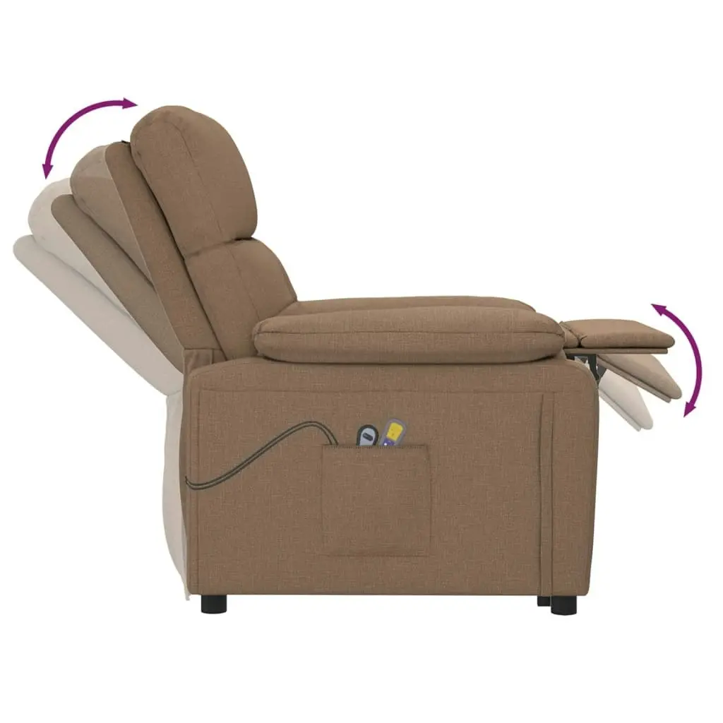 Stand up Massage Chair Brown Fabric 3152167