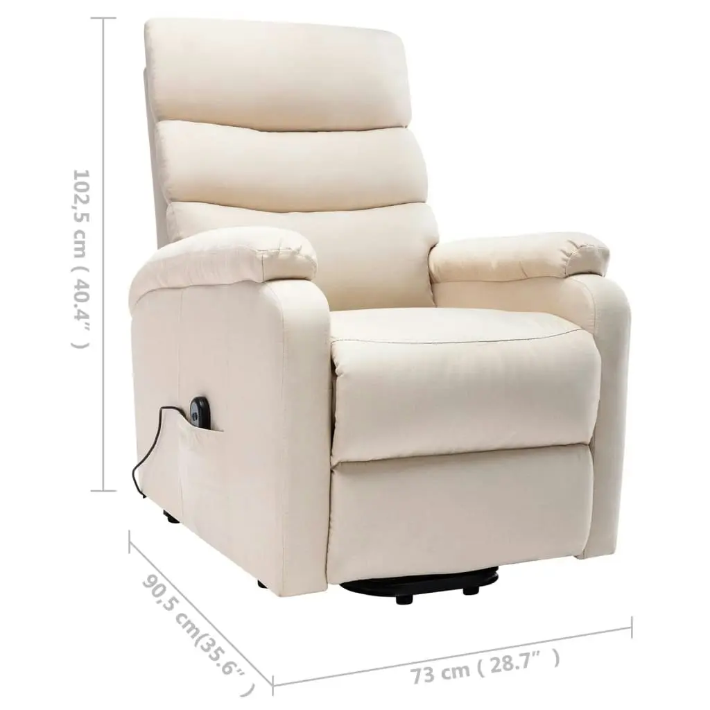 Stand up Massage Chair Cream Fabric 321255