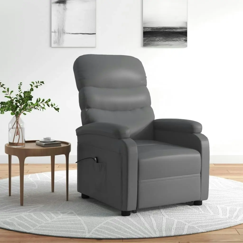 Stand up Chair Grey Faux Leather 3152202