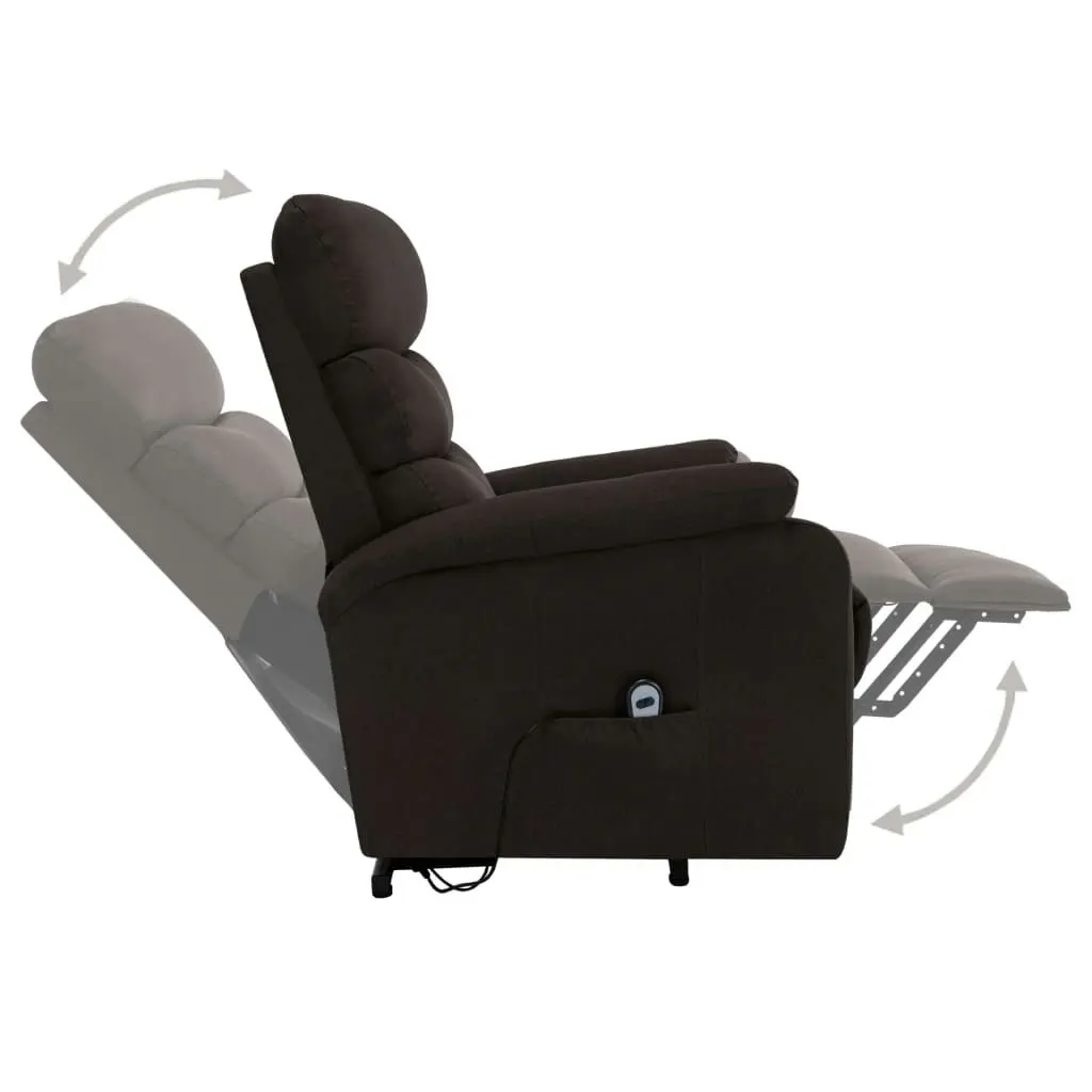 Stand up Massage Chair Dark Brown Fabric 321251