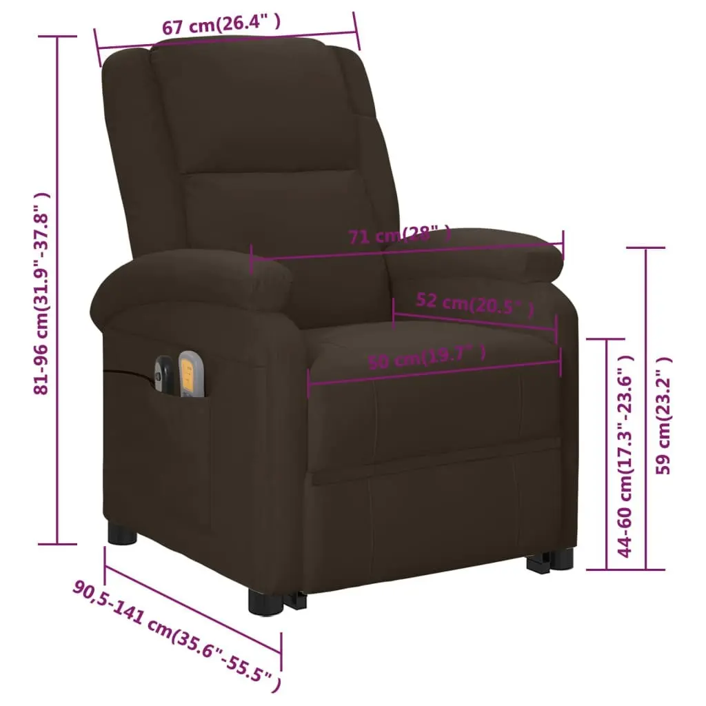 Stand up Massage Chair Brown Faux Leather 3152346