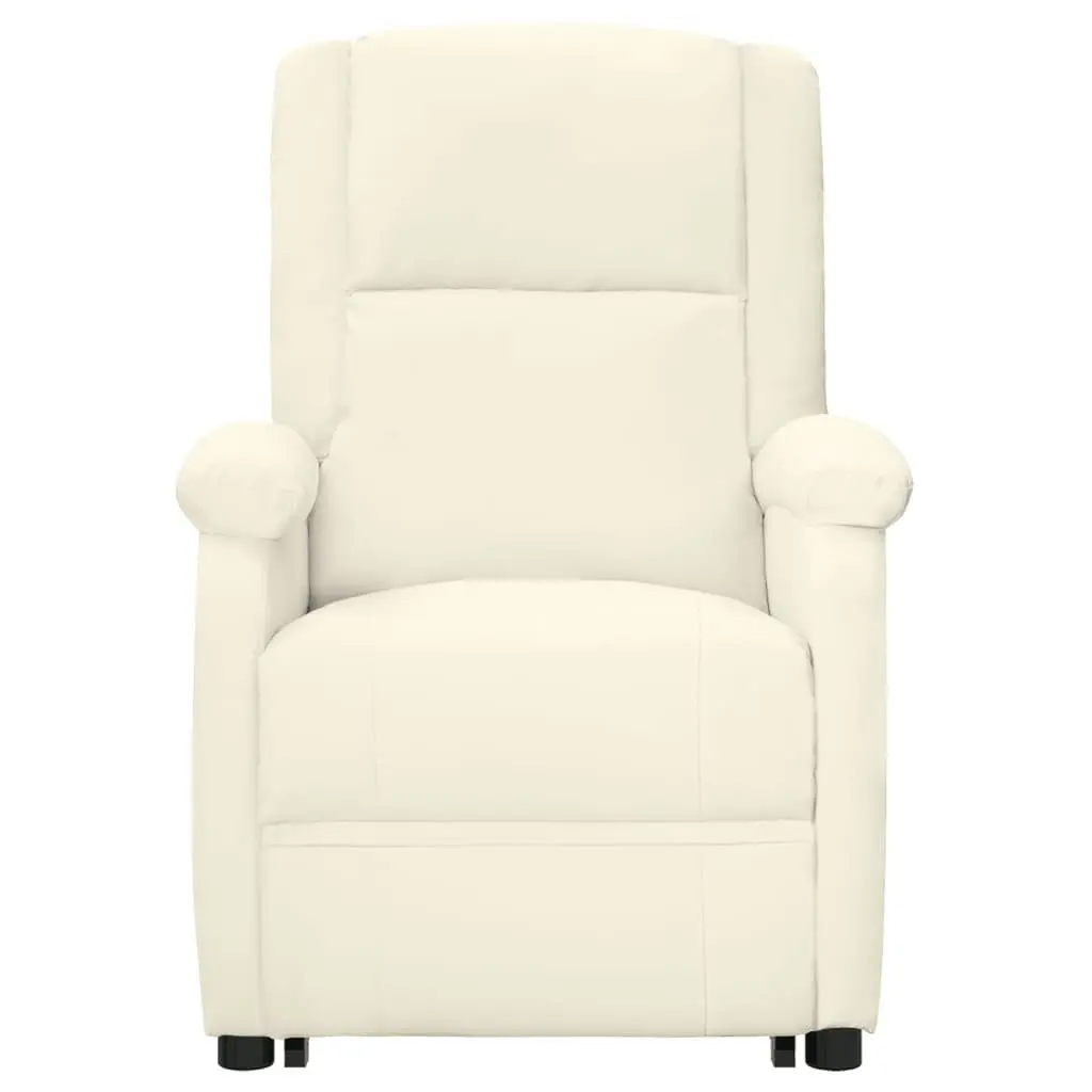 Stand up Massage Chair Cream Faux Leather 3152345