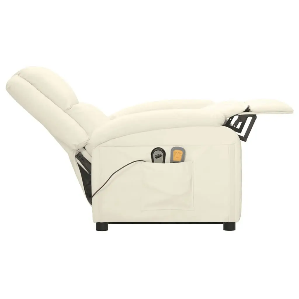 Stand up Massage Chair Cream Faux Leather 3152345