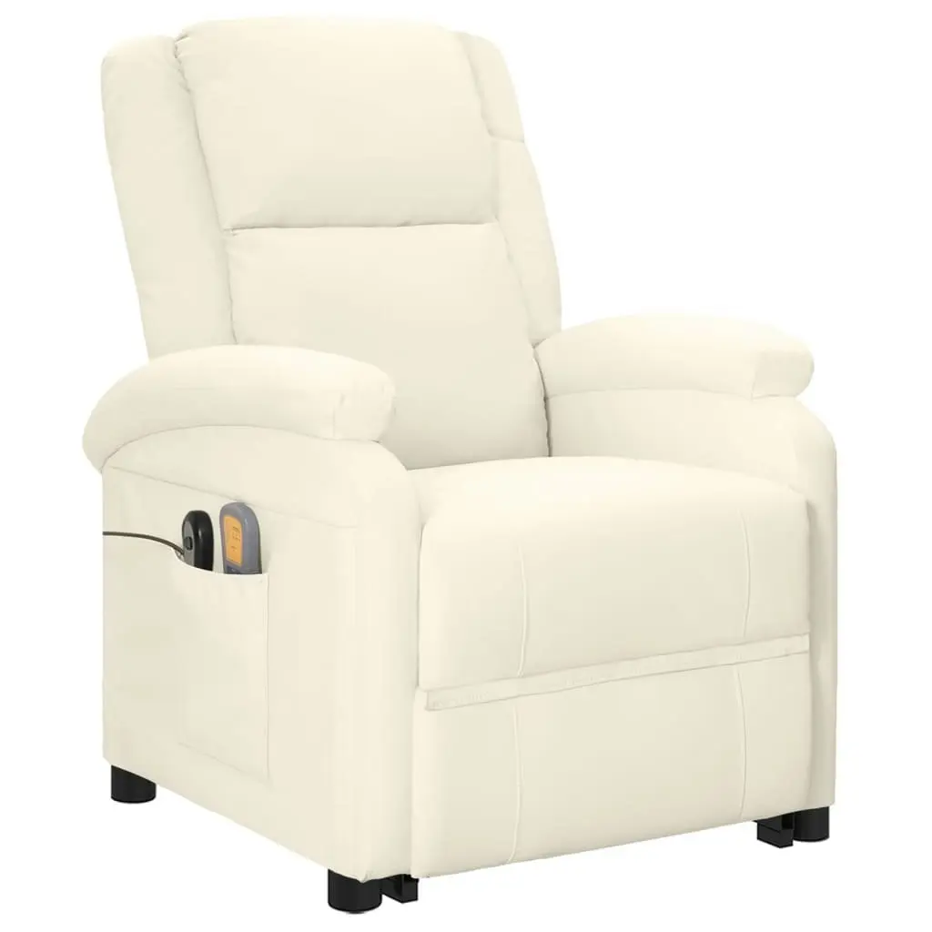 Stand up Massage Chair Cream Faux Leather 3152345