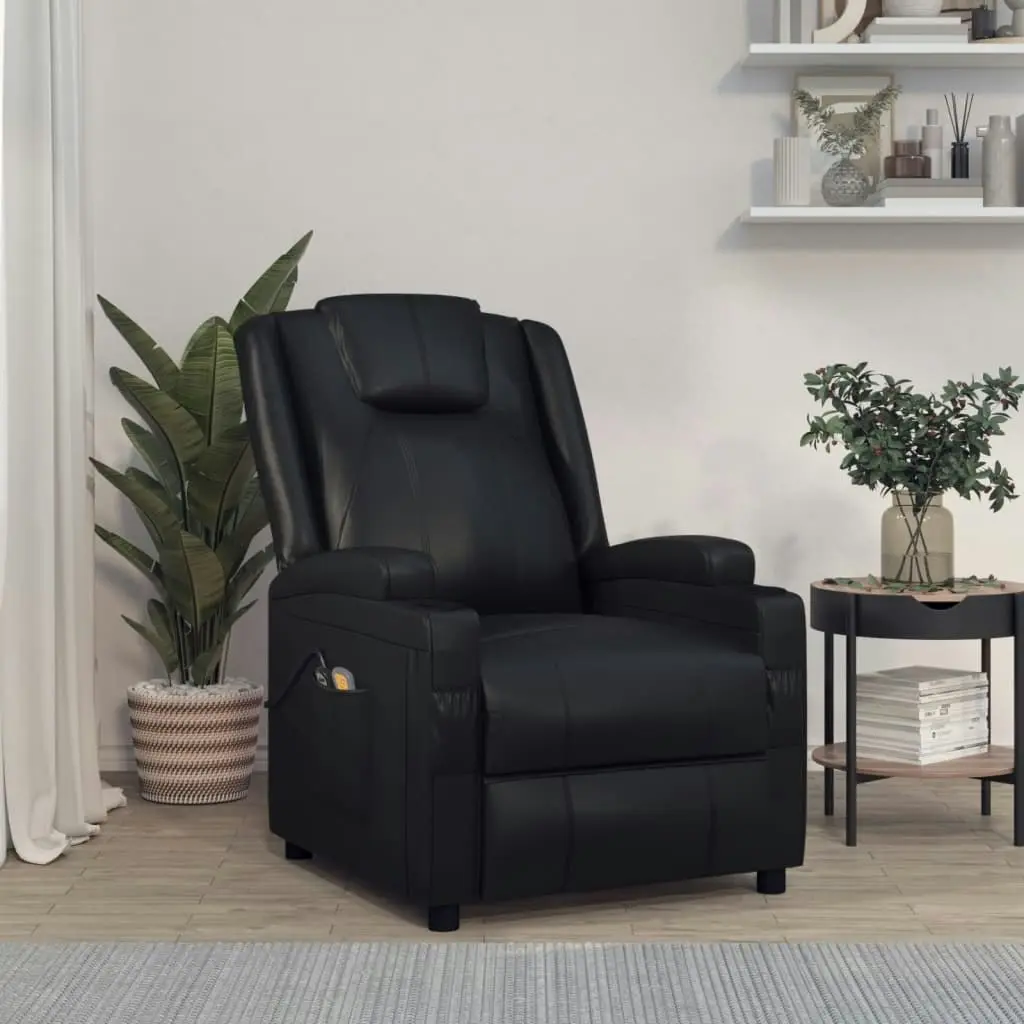 Stand up Massage Chair Black Faux Leather 3152244