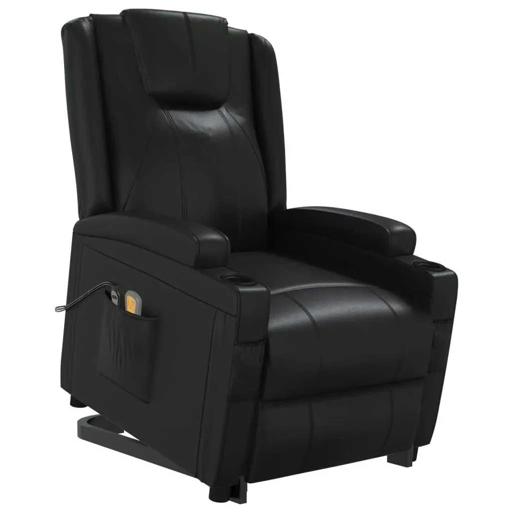 Stand up Massage Chair Black Faux Leather 3152244