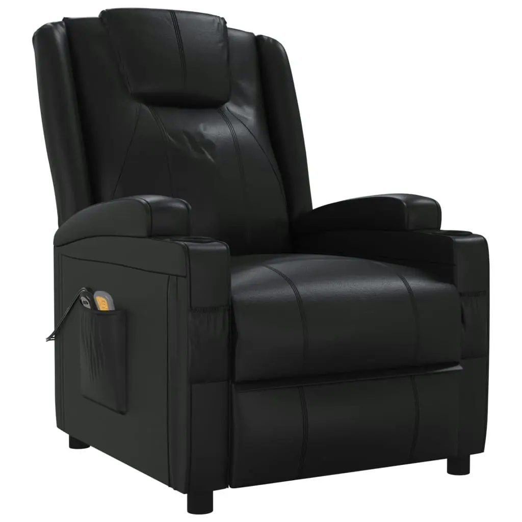 Stand up Massage Chair Black Faux Leather 3152244