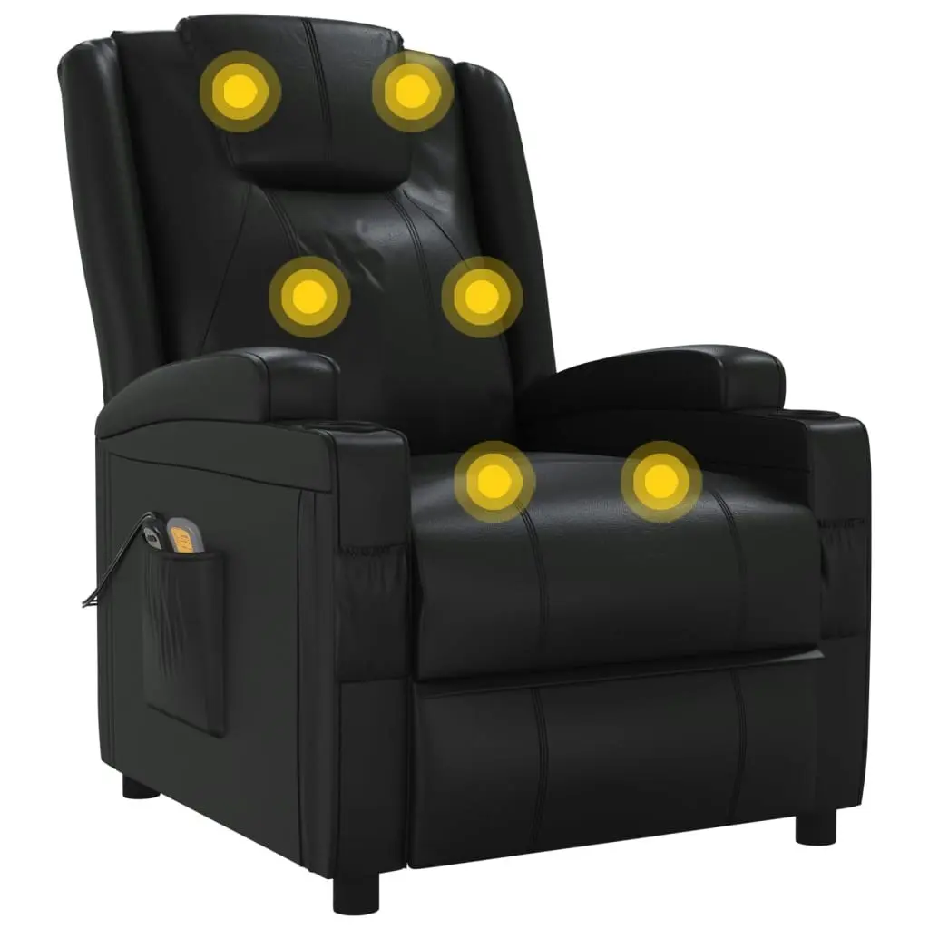 Stand up Massage Chair Black Faux Leather 3152244