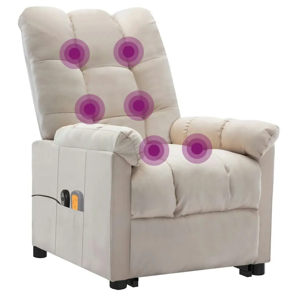 Stand up Massage Chair Cream Fabric 3152272