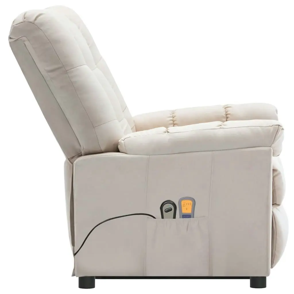 Stand up Massage Chair Cream Fabric 3152272