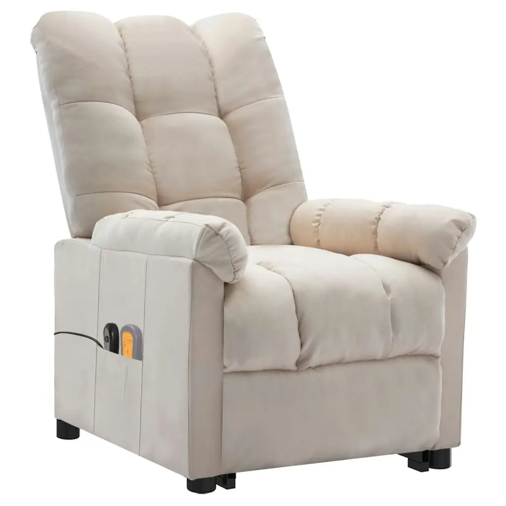 Stand up Massage Chair Cream Fabric 3152272