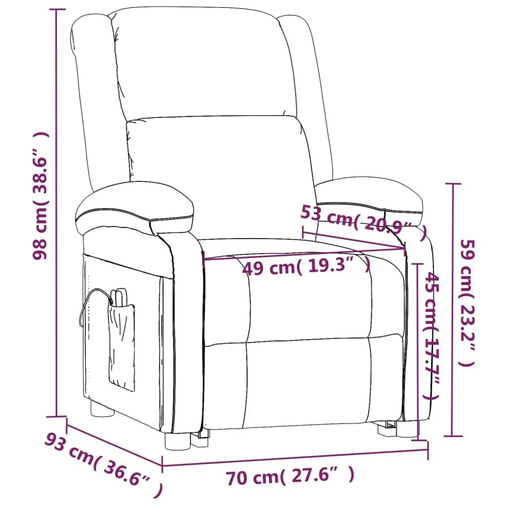 Stand up Massage Chair Cream Fabric 3152325