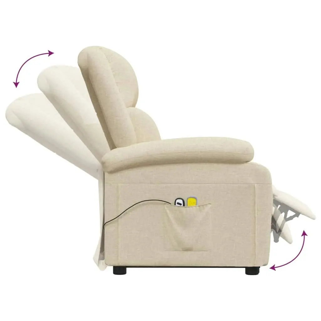 Stand up Massage Chair Cream Fabric 3152325