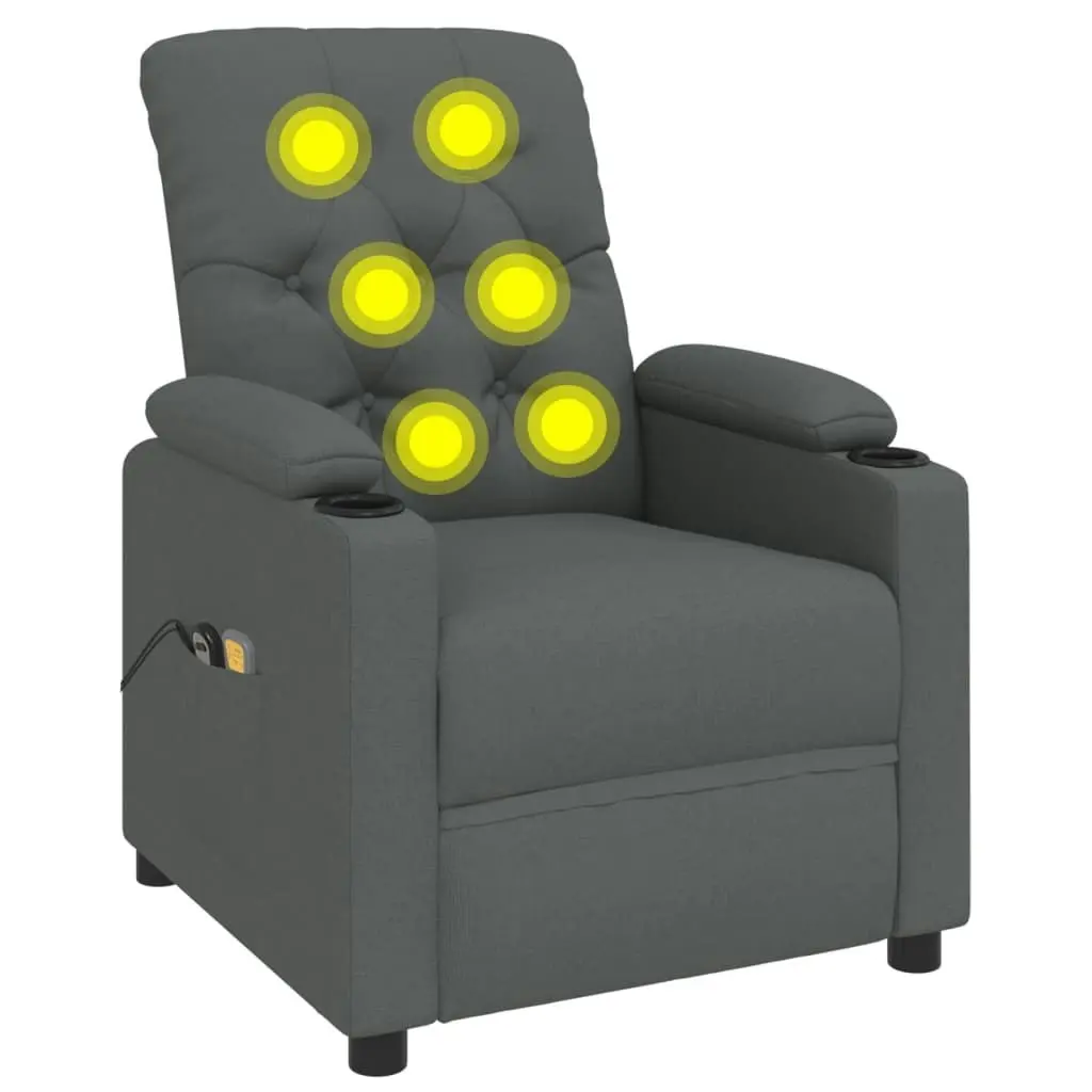 Stand up Massage Chair Dark Grey Fabric 3094269