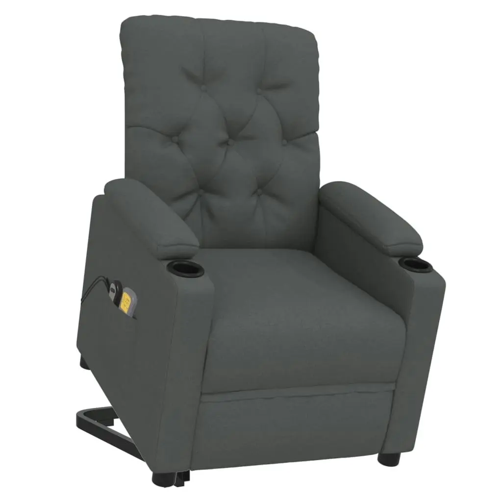 Stand up Massage Chair Dark Grey Fabric 3094269