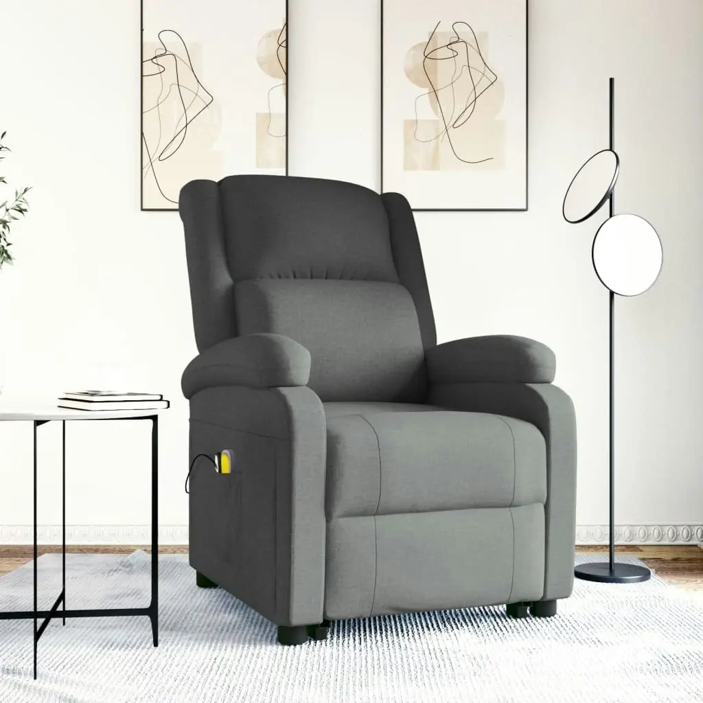 Stand up Massage Chair Dark Grey Fabric 3152327