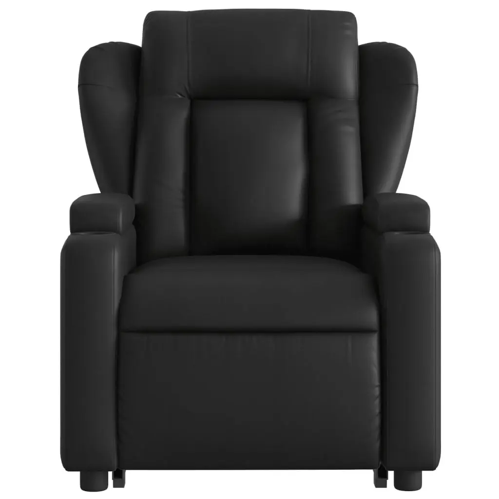 Stand up Massage Recliner Chair Black Faux Leather 3205602