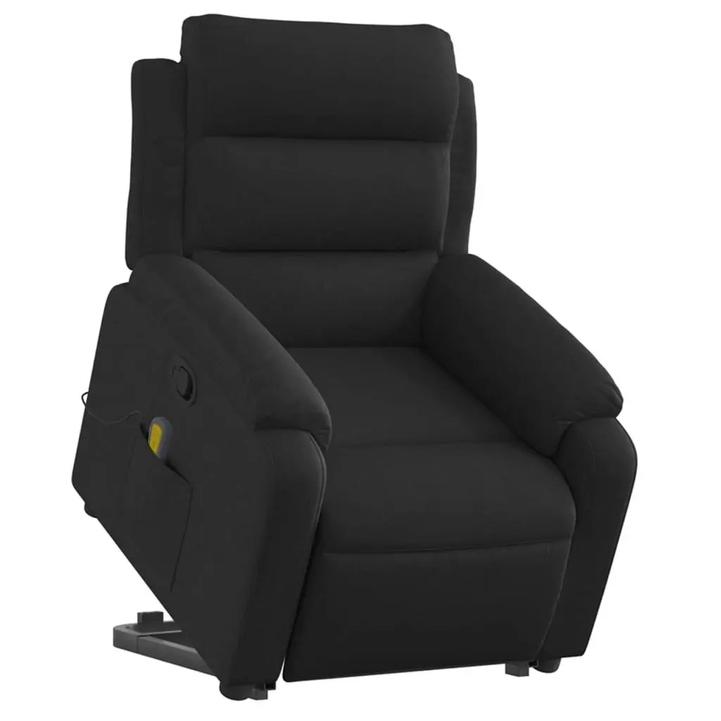 Stand up Massage Recliner Chair Black Fabric 3205737