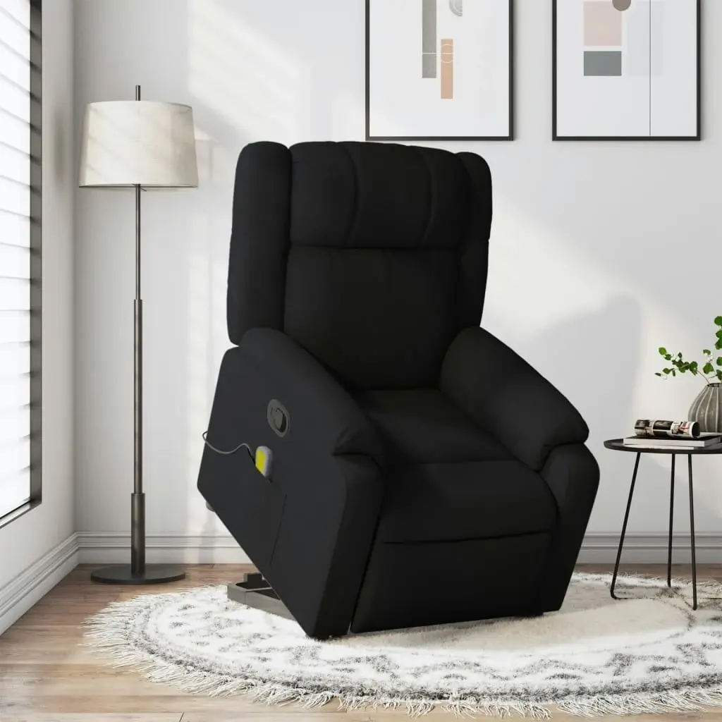 Stand up Massage Recliner Chair Black Fabric 3205760