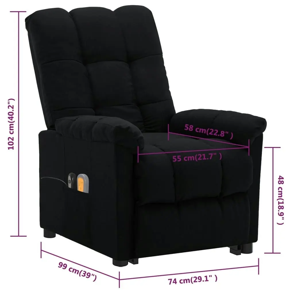 Stand up Massage Chair Black Fabric 3152265