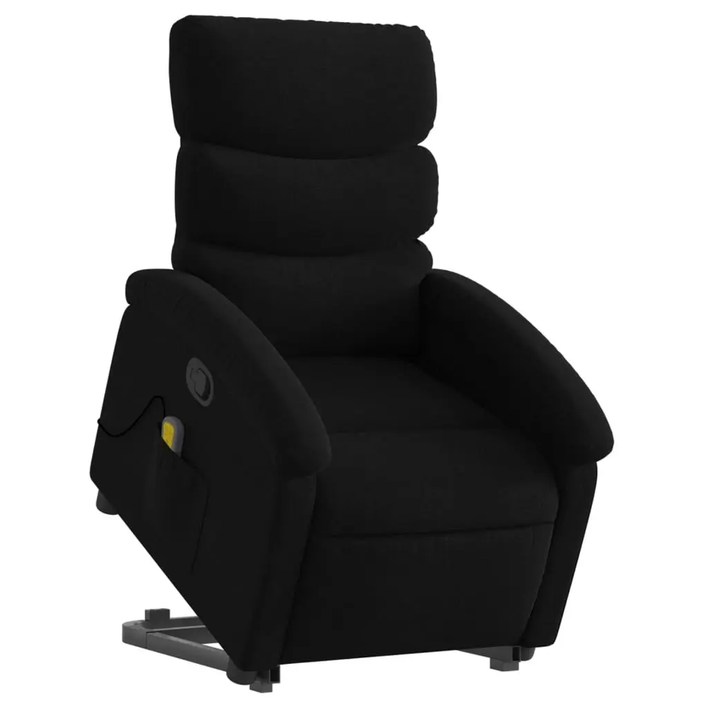 Stand up Massage Recliner Chair Black Fabric 3205372