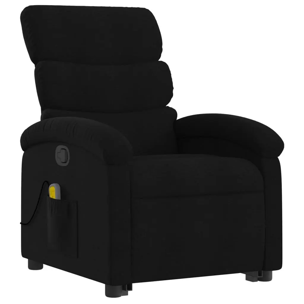 Stand up Massage Recliner Chair Black Fabric 3205372