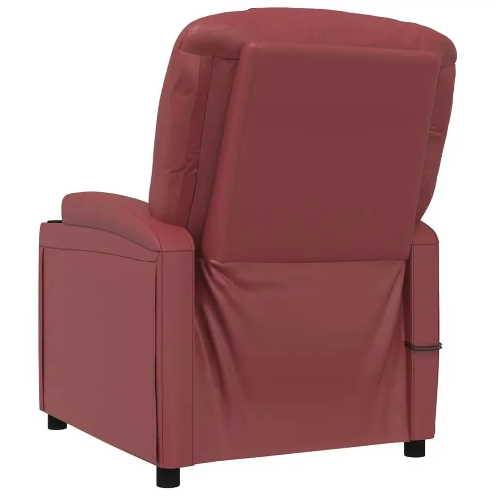 Stand up Massage Chair Wine Red Faux Leather 3152248