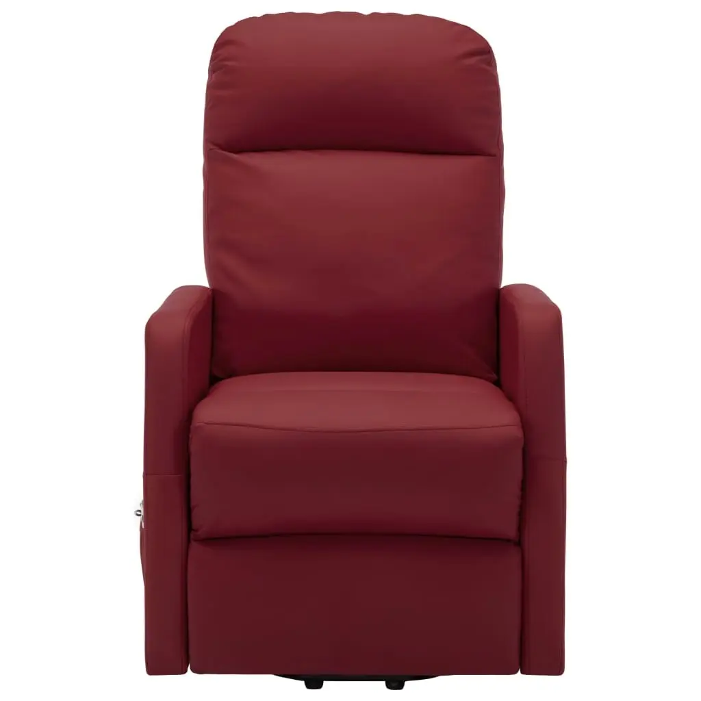 Stand up Massage Chair Wine Red Faux Leather 321377