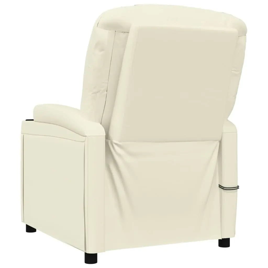 Stand up Massage Chair Cream White Faux Leather 3152245